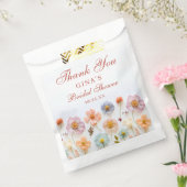 パステルピンク ボヘミアンワイルドフラワー ブライダルシャワー フェイバーバッグ (封をした状態)
