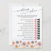 パステルピンク ボヘミア ワイルドフラワーズ ウェディング ゲーム カード (正面)