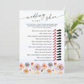 パステルピンク ボヘミア ワイルドフラワーズ ウェディング ゲーム カード (スタンド正面)