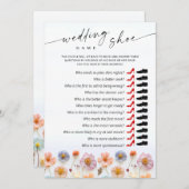 パステルピンク ボヘミア ワイルドフラワーズ ウェディング ゲーム カード (正面/裏面)