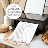 パステルピンク ボヘミア ワイルドフラワーズ ウェディング ゲーム カード