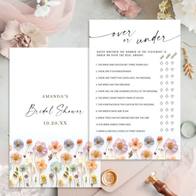 パステルピンク ボヘミア ワイルドフラワーズ ブライダルシャワー ゲーム (クリエイターアップロード済み)