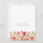 パステルピンク ボヘミア ワイルドフラワー ウェディング インビテーション (裏面)