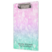 パステルピンク&ミントグリーングラム《写真》ぼけ味グリッター クリップボード (左)