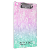 パステルピンク&ミントグリーングラム《写真》ぼけ味グリッター クリップボード (右)