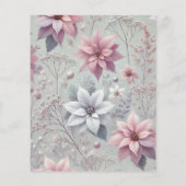 パステルピンク&ラベンダーポインセチアスクラップブック紙 (裏面)