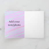 パステルピンク 緑 写真追加 テキスト 水彩 レトロ カード (内部)