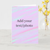 パステルピンク 緑 写真追加 テキスト 水彩 レトロ カード (黄色い花)