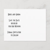 パステルピンク、青い牡丹の結婚式の日付を保存 案内ポストカード (裏面)