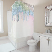 *～*パステルピンクAQUAブルーグリッタードリップAP7  シャワーカーテン (インサイチュ)