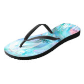 パステルピンチフローリー自然ブルーグリーンピンク文字 ビーチサンダル (アングル)