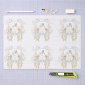 パステルピーターザラビットモノグラムツインズベビーシャワー 薄葉紙 (クラフト)