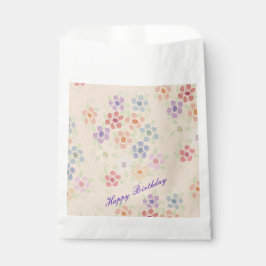 パステルピーチとピンクの花 フェイバーバッグ