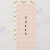 パステルピーチと金ゴールド幾何学座席指定椅子 メニュー (正面/裏面)