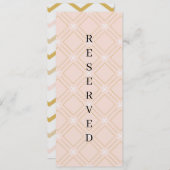 パステルピーチと金ゴールド幾何学座席指定椅子 メニュー (正面/裏面)