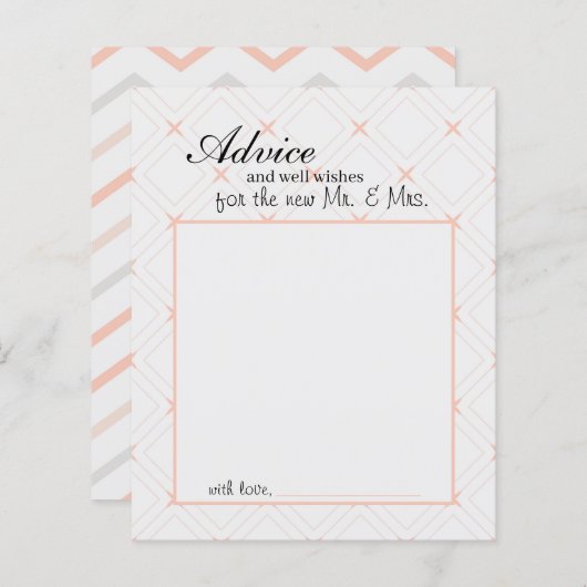 パステルピーチアンドクリームジオメトリックアドバイスカード (正面/裏面)
