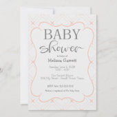 パステルピーチアンドクリームジオメトリックシャワー招待状 (正面)
