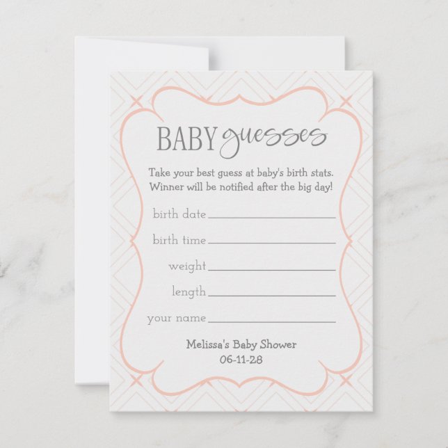 パステルピーチアンドクリームジオメトリックベビーゲス (正面)