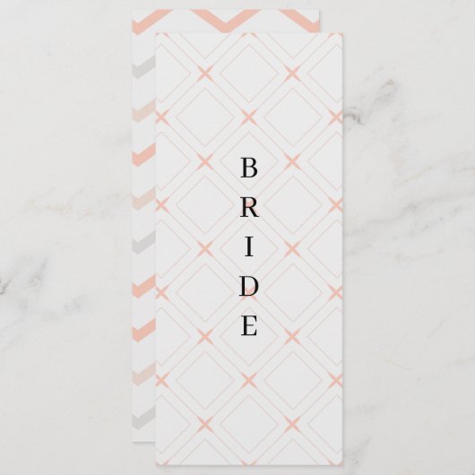 パステルピーチアンドクリームジオメトリックリザーブドチェア メニュー (正面/裏面)