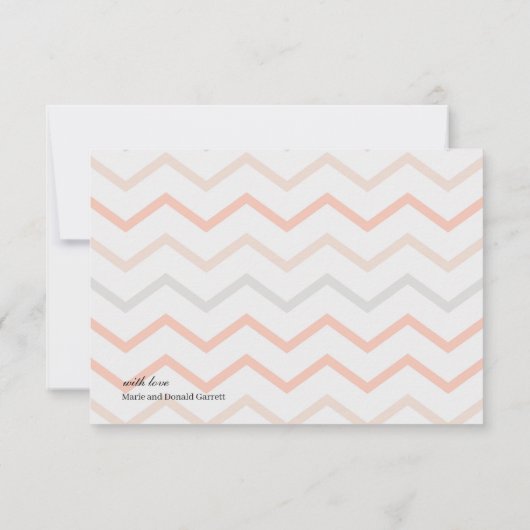 パステルピーチアンドクリームジオメトリック サンキューカード (裏面)