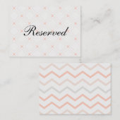 パステルピーチアンドクリームジオメトリック プレイスカード (正面/裏面)