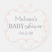 パステルピーチアンドクリームジオメトリック ラウンドシール (正面)