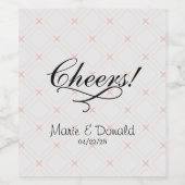 パステルピーチアンドクリームジオメトリック ワインラベル (シングルラベル)