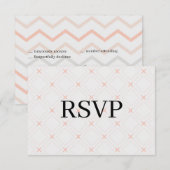 パステルピーチアンドクリームジオメトリック 出欠カード (正面/裏面)