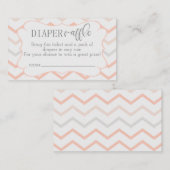 パステルピーチアンドグレージグザグおむつラッフル エンクロージャーカード (正面/裏面)