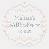 パステルピーチアンドグレージグザグザグ ラウンドシール (正面)