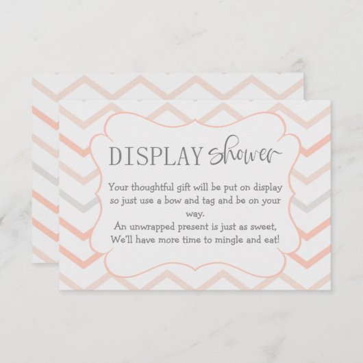 パステルピーチアンドグレージグザグディスプレイシャワー エンクロージャーカード (正面/裏面)