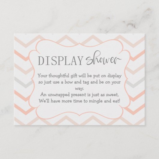 パステルピーチアンドグレージグザグディスプレイシャワー エンクロージャーカード (正面)