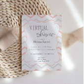 パステルピーチアンドグレージグザグバーチャル招待状