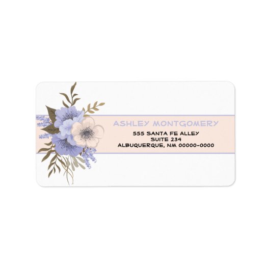 パステルピーチアンドバイオレットファイブペタルワイルドバラ ラベル (正面)