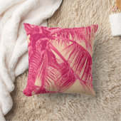 パステルピーチアンドピンクパームガーリーツリー クッション (ブランケット)