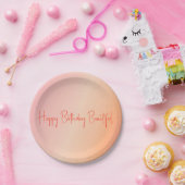 パステルピーチアンドピンク ペーパープレート (パーティー)