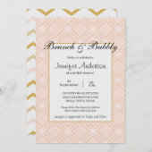 パステルピーチアンド金ゴールドジオメトリックブライダルブランチ (正面/裏面)