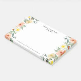 パステルピーチガーデンフラワー縁ど ポストイット