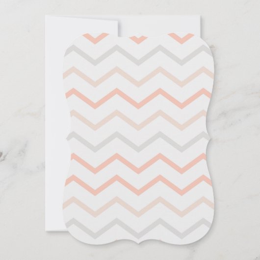 パステルピーチクリームジオメトリック結婚式招待状 招待状 (裏面)