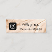 パステルピーチクリームマーブルイン後を追スタグラムQRコード スキニー名刺 (正面)