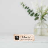 パステルピーチクリームマーブルイン後を追スタグラムQRコード スキニー名刺 (スタンド正面)