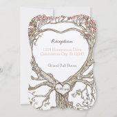 パステルピーチコーラル赤面ピンクボホハートシェイプ 招待状 (裏面)