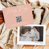 パステルピーチサンセットウェディングRSVP エンクロージャーカード