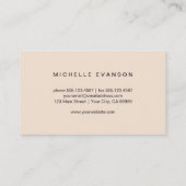 パステルピーチバタフライロゴミニマリスト 名刺 (裏面)