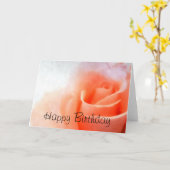 パステルピーチバラ誕生日カード カード (黄色い花)