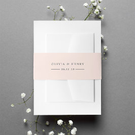 パステルピーチパーソナライズされた結婚ズ 招待状ベリーバンド