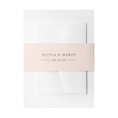 パステルピーチパーソナライズされた結婚ズ 招待状ベリーバンド (正面例)