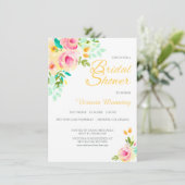 パステルピーチピンクローゼスブライダルシャワー 招待状 (スタンド正面)