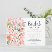 パステルピーチフローラウォーターブライダルシャワー 招待状 (スタンド正面)