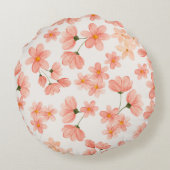 パステルピーチフローララウンドピロー ラウンドクッション (裏面)